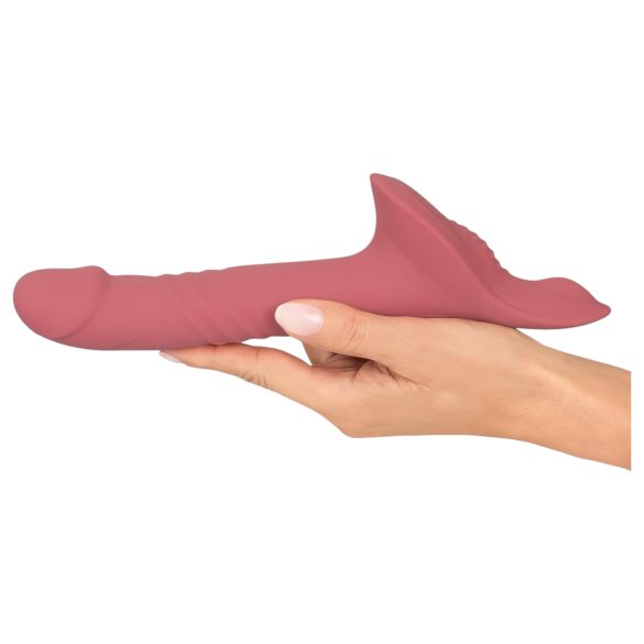 You2Toys - arnés con consolador vibrador - set - silicona roja