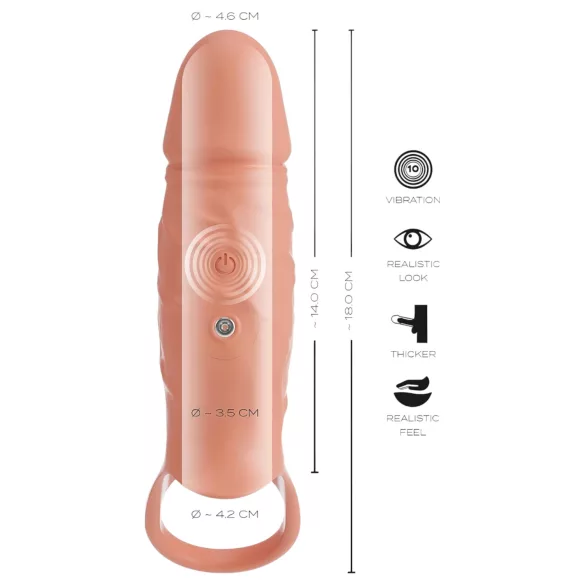 Realistixxx - funda para pene con anillo vibrador - color natural