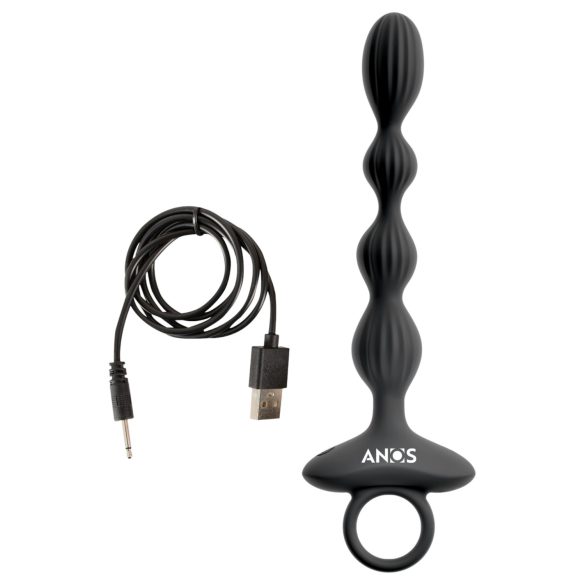 Anos - Vibrador anal con 2 motores y bolas móviles (negro)