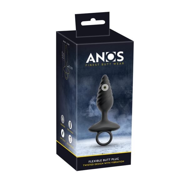 ANOS - plug anal vibrador texturizado - silicona negra