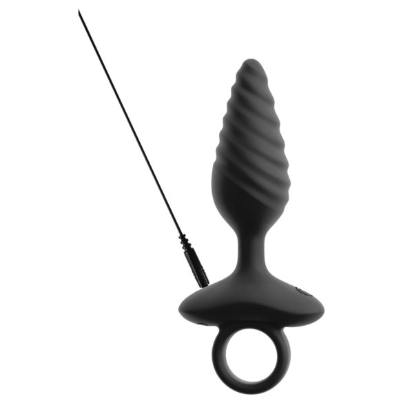 ANOS - plug anal vibrador texturizado - silicona negra