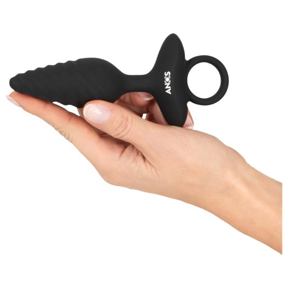 ANOS - plug anal vibrador texturizado - silicona negra