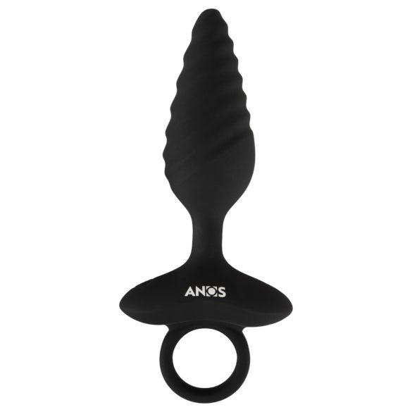 ANOS - plug anal vibrador texturizado - silicona negra