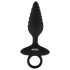 ANOS - plug anal vibrador acanalado (negro)
