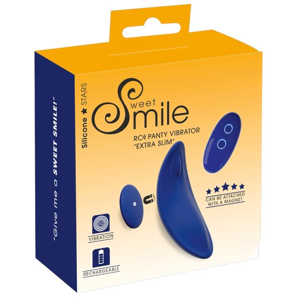 Smile - vibrador azul ultra delgado con control remoto para bragas