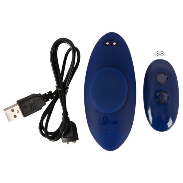 Smile - vibrador tipo braguita ultrafino con control remoto - azul