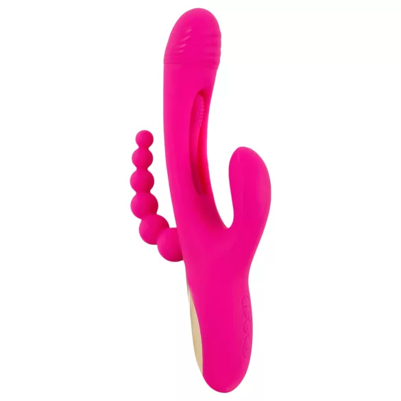 SMILE - vibrador triple con lengua - silicona rosa