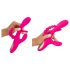 SONRISA - vibrador triple con lengüeta (rosa)