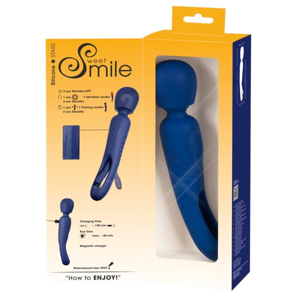 Smile - vibrador masajeador 2 en 1 con lengua - silicona azul