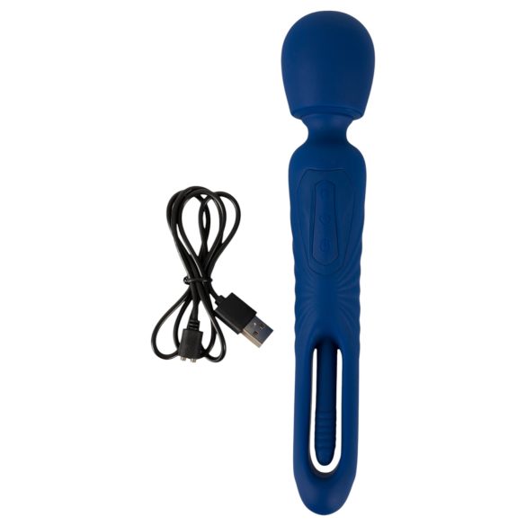 Smile - vibrador masajeador 2 en 1 con lengua - silicona azul