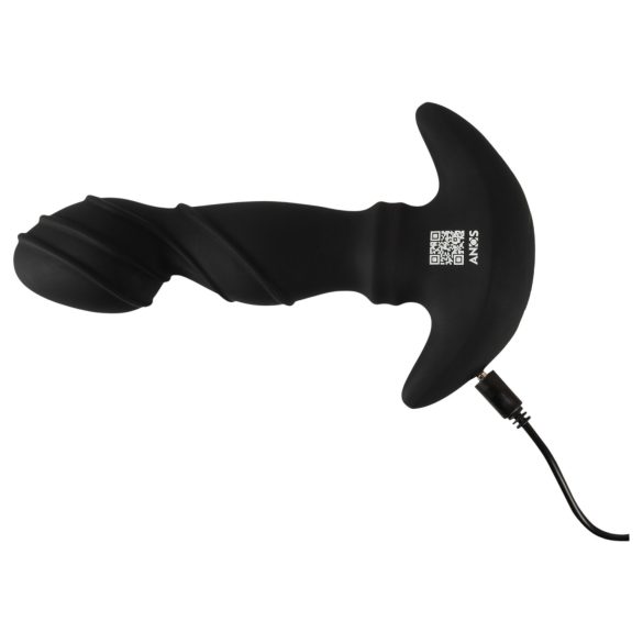 ANOS - vibrador prostático con anillo móvil - silicona negra