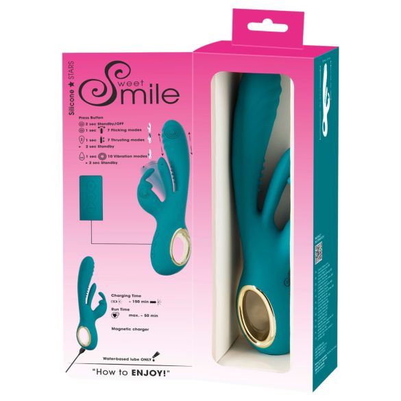 Smile - vibrador punto G y clítoris con función empuje - silicona verde