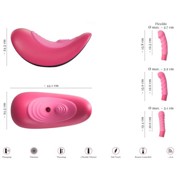 VibePad Rideon - estimulador punto G y clítoris con vibración - silicona rosa