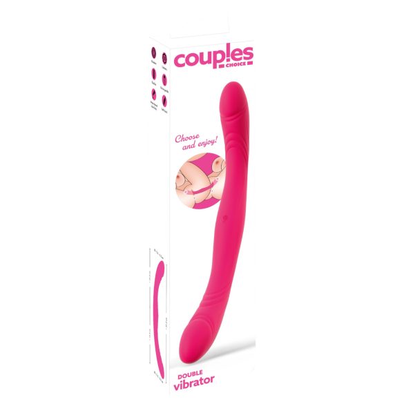 Couples Choice - vibrador doble punta - silicona rosa