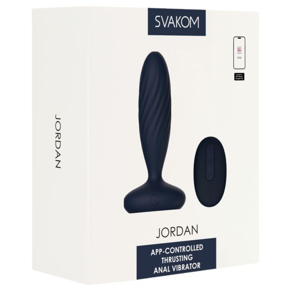 Svakom Jordan - plug anal vibrador inteligente - silicona azul
