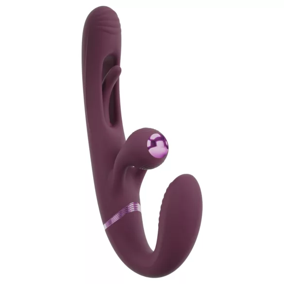 Javida - vibrador pareja recargable sin tirantes (lila)