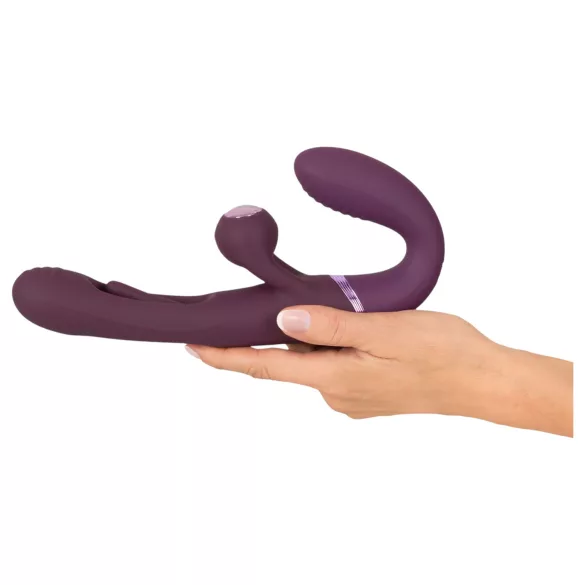 Javida - vibrador pareja recargable sin tirantes (lila)