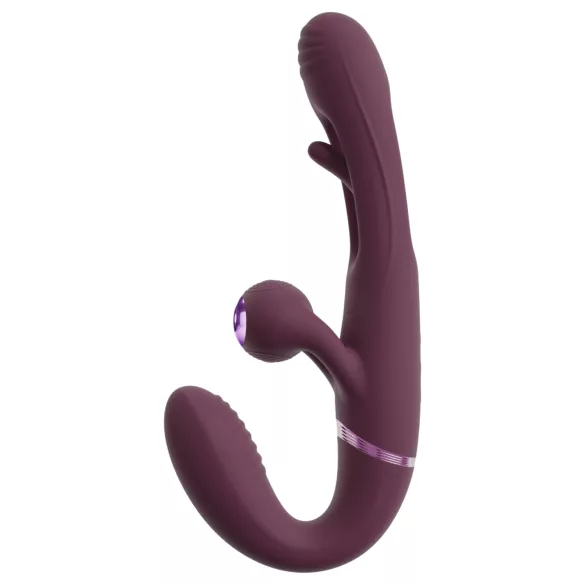 Javida - vibrador pareja recargable sin tirantes (lila)