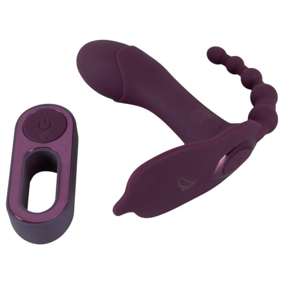 Beau Coeur Ariva - Vibrador 3en1 tipo braguita (lila)