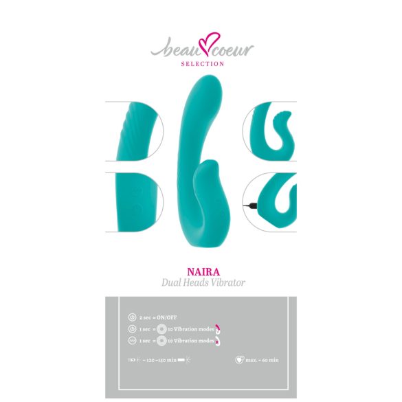 Beau Coeur Naira - Vibrador doble punto G y clítoris - silicona verde