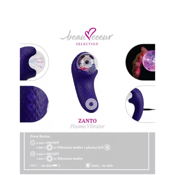 Beau Coeur Zanto - vibrador de punto G - silicona azul