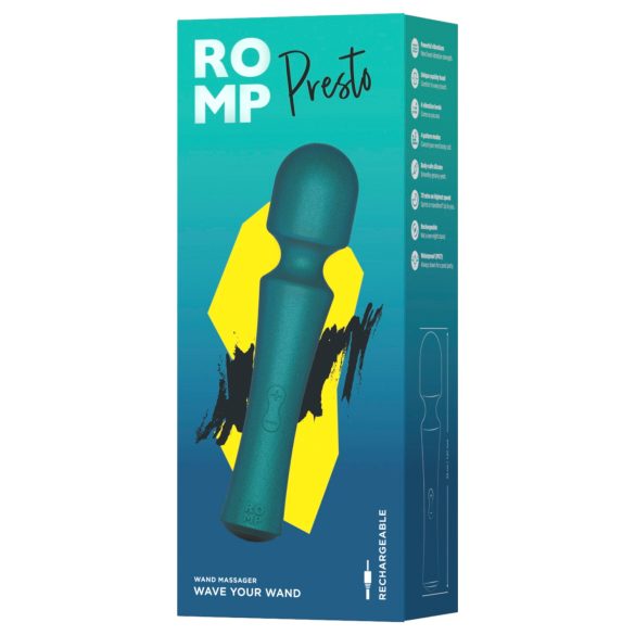 ROMP Presto - masajeador vibrador recargable - silicona verde