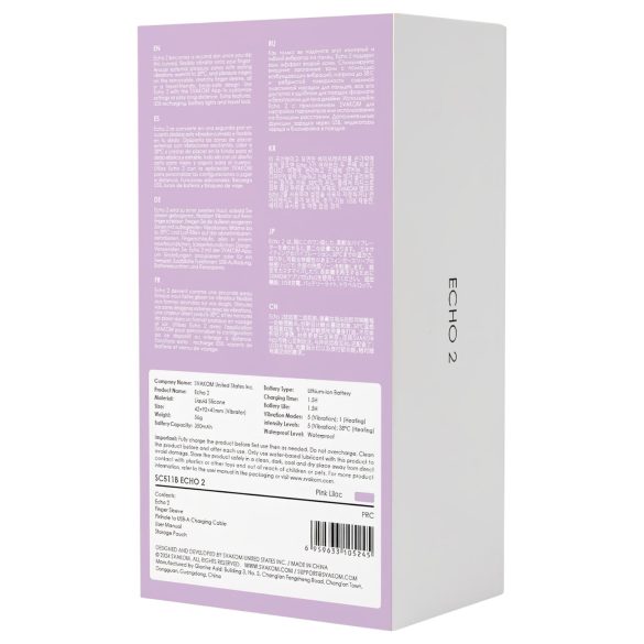 Svakom Echo 2 - vibrador para dedos inteligente - silicona rosa