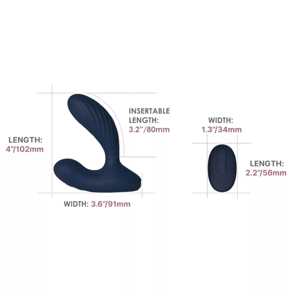 Svakom Vick Neo 2 - plug anal vibrador inteligente - silicona azul