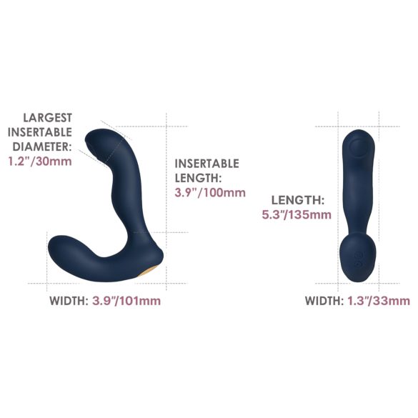 Svakom Iker Neo - vibrador anal interactivo pulsante - silicona azul