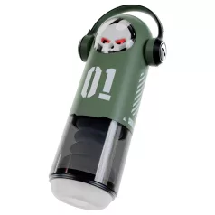 Rebel Skull - masturbador impulsor y vibrador (verde)