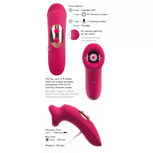 You2Toys Oral Fun - estimulador de clítoris con succión y lengua (rosa)