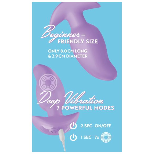 Cuties Mini - plug anal vibrador - silicona - lila