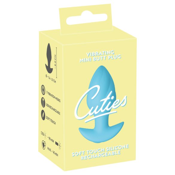 Cuties Mini - plug anal vibrador - silicona - azul
