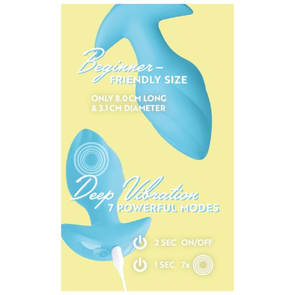 Cuties Mini - plug anal vibrador - silicona - azul