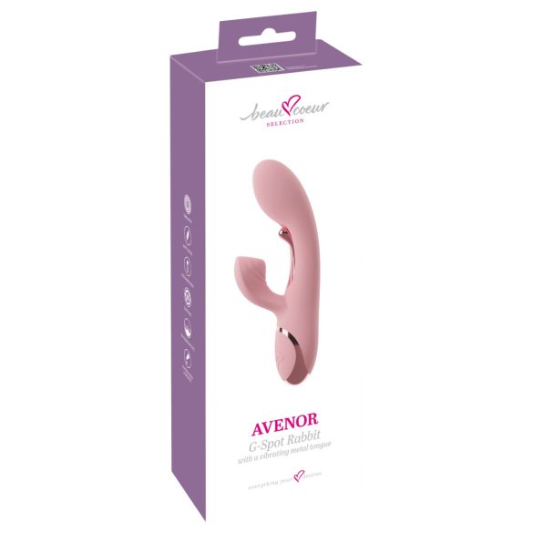 Beau Coeur Avenor - vibrador de punto G con lengüeta y brazo para el clítoris (rosa)