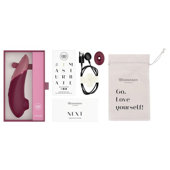 Womanizer Next - succionador de clítoris recargable por ondas de aire - burdeos