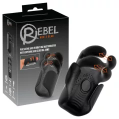 Rebel - masturbador pulsante y vibrador (negro)