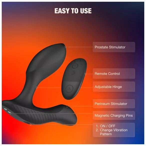 Arcwave Perk - vibrador de próstata con mando a distancia (negro)
