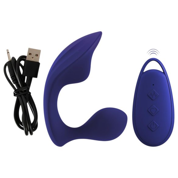SMILE - vibrador anal y para bragas con control remoto - silicona azul