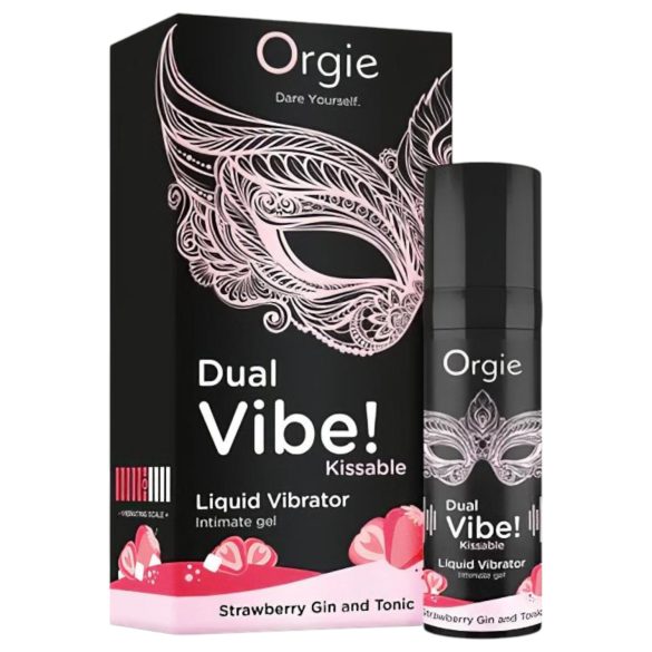 Orgie Dual Vibe - Vibrador líquido unisex - Fresa - Gin Tonic (15 ml)