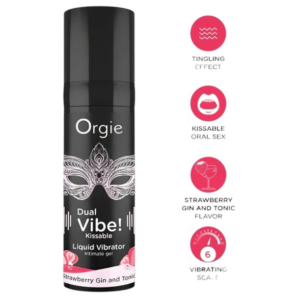 Orgie Dual Vibe - vibrador líquido unisex - Fresa - Gin Tonic (15ml)