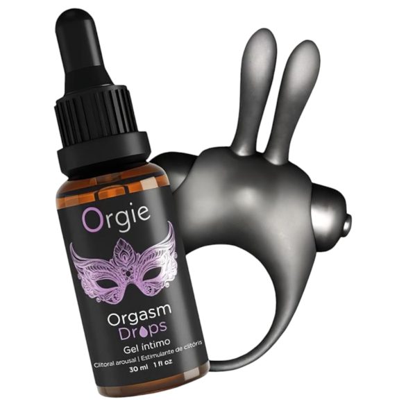 Orgie Orgasmic Bunny - Set de anillos vibrantes para el placer (negro)