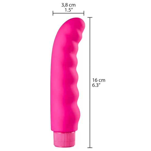 Baseks - vibrador ondulado (rosa) - 16 cm