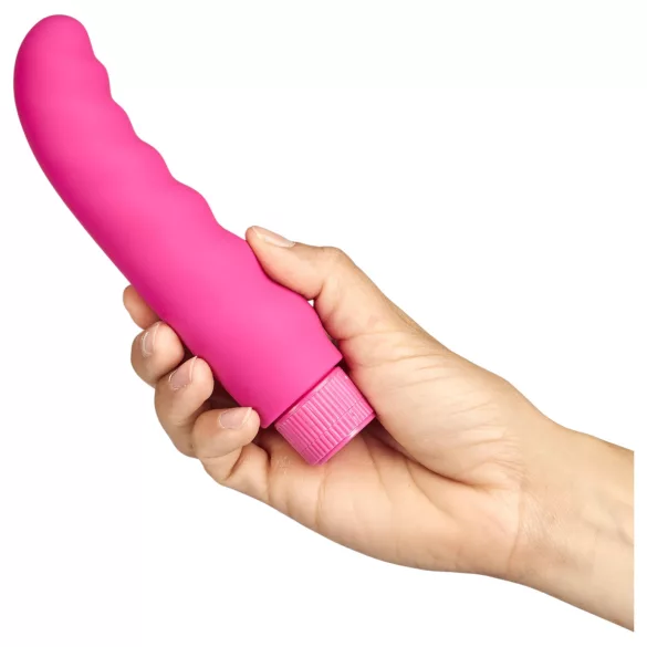 Baseks - vibrador ondulado (rosa) - 16 cm