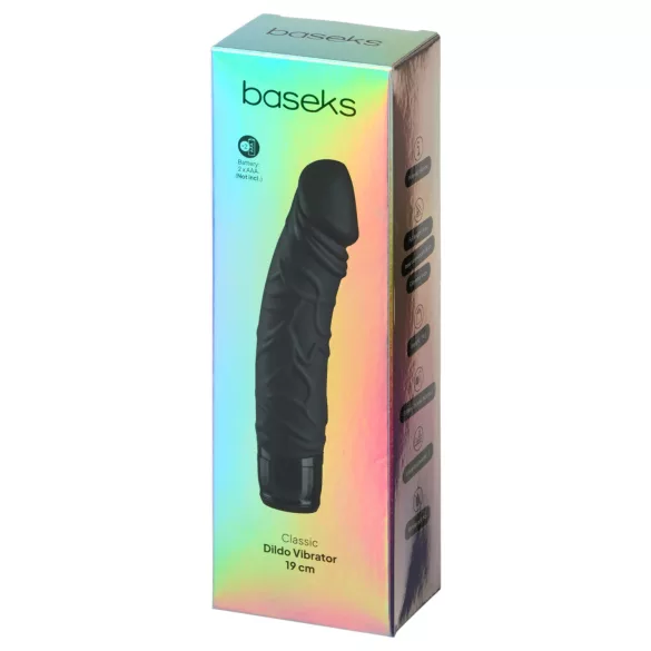 Baseks - consolador realista (negro) - 19 cm