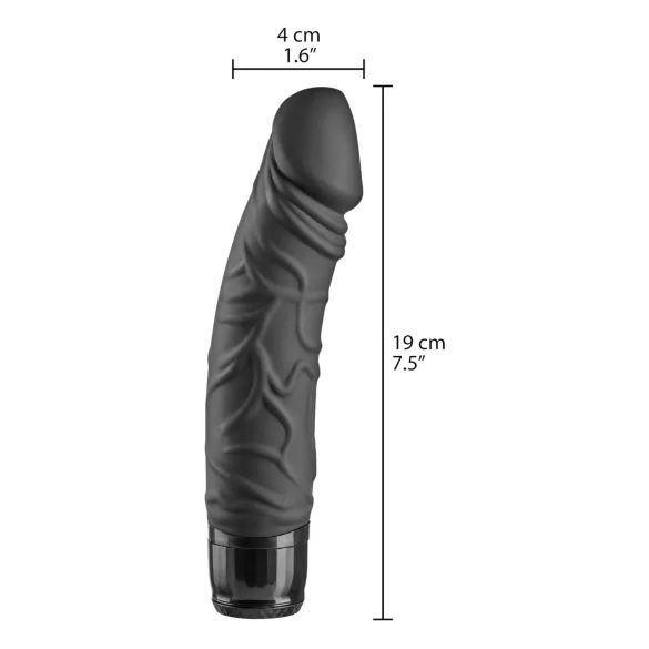 Baseks - consolador realista (negro) - 19 cm