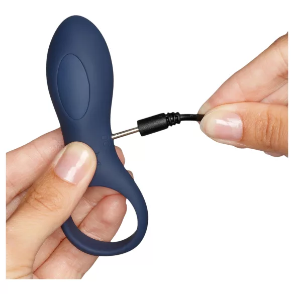 Amaysin - anillo vibrador para pene recargable (azul)