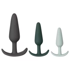   Amaysin - juego de plugs anales de silicona (negro y verde) - 3 uds.