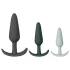 Amaysin - juego de plugs anales de silicona (negro y verde) - 3 uds.