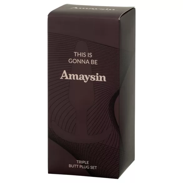 Amaysin - juego de plugs anales de silicona (negro y verde) - 3 uds.